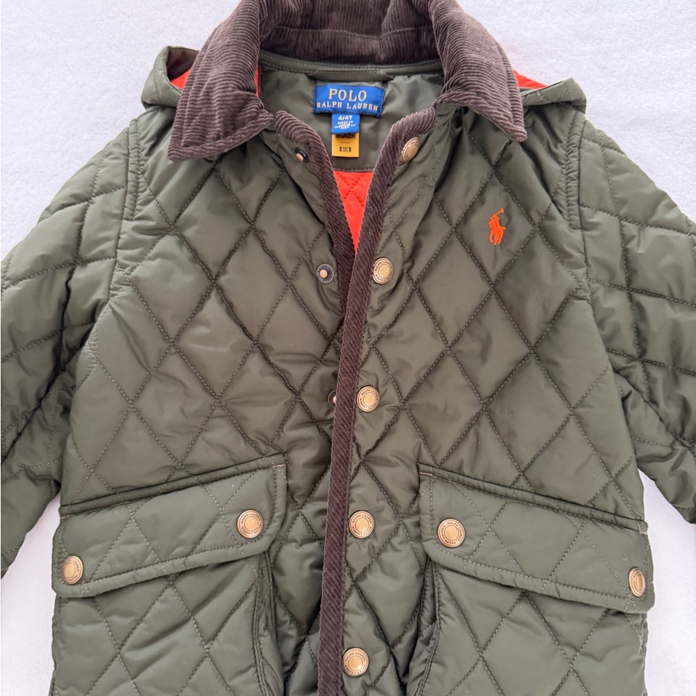Polo by Ralph Lauren Kids Quilted Green Jacket size 4